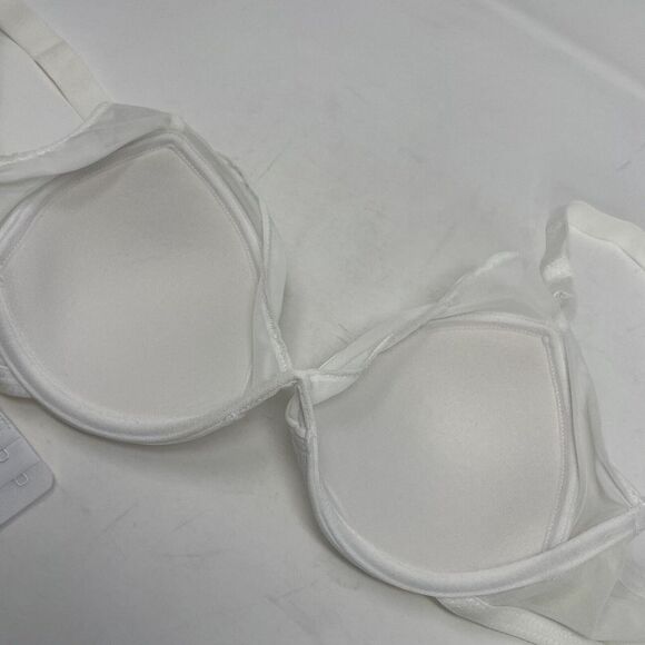 FREDRICKS OF HOLLYWOOD Bra Womens 34 DD White Underwire NEW Padded Mesh Trim - Picture 8 of 9